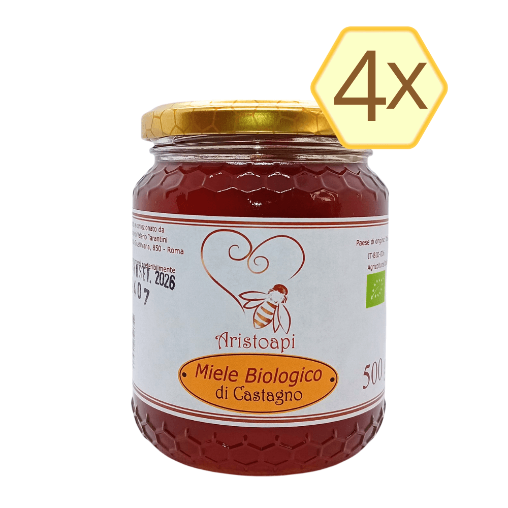 4x Miele Biologico di Castagno 500g